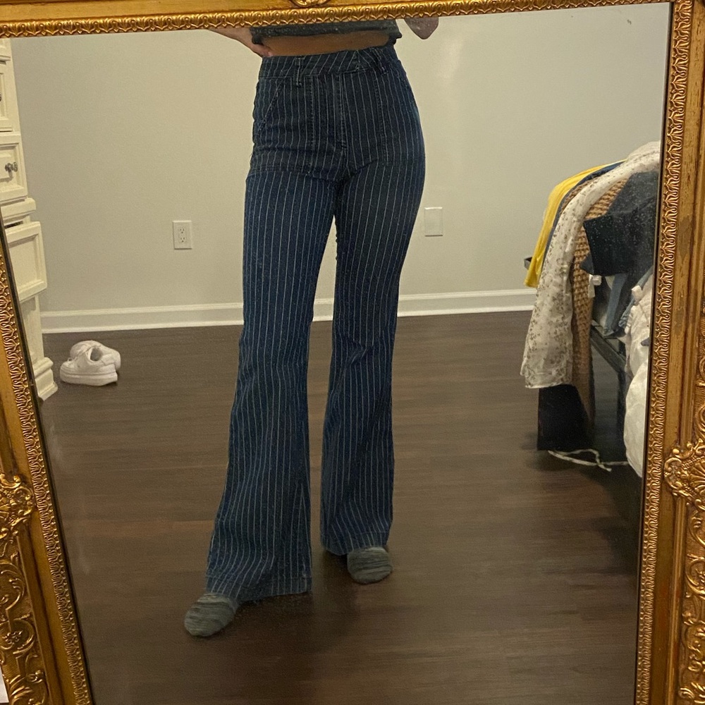 Blue Pinstripe Jeans